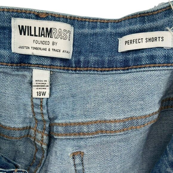 William Rast Perfect Shorts Distressed Raw Edge Hem Denim Size 18w - Picture 2 of 9